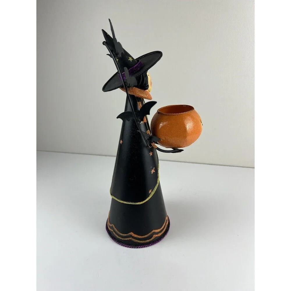 PartyLite Abracadabra Witch Halloween Candle Tealight Holder Bats Retired